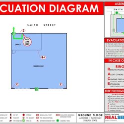 Great Evacuation Diagrams And Detailed Free Quotations Plan Sample For Warehouse