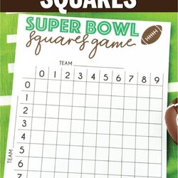 Free Printable Super Bowl Squares Template Play Party Plan Superbowl Football Pin Of