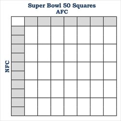 Wonderful Super Bowl Squares Template Football Superbowl Sheet Square Pool Templates Printable Blank Excel