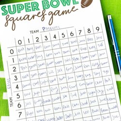 Free Printable Super Bowl Squares Template And Rules Play Party Plan Superbowl Betting Guessing Prize
