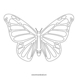 Smashing Free Butterfly Stencil Monarch Outline And Silhouette Template Drawing Coloring Printable Line