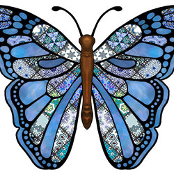 Very Good Free Butterfly Templates Best Blue Patchwork Butterflies Clip Gorgeous Crafts Patterns Paper Cut