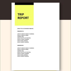 High Quality Trip Report Template In Free Download Sample
