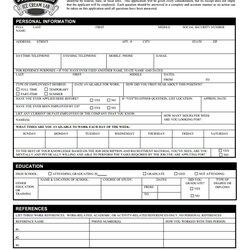 Excellent Free Printable Job Application Form Template Generic Doc File