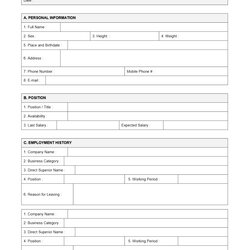 Splendid Employee Job Application Form Template Word