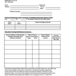 Matchless Free Employment Job Application Form Templates Printable
