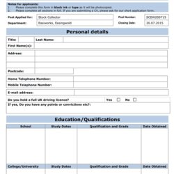 Legit Job Application Form Template In Word And Formats Resume