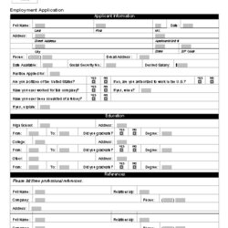 Supreme Free Printable Job Application Form Template Generic Employment Forms Templates Word Employee