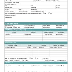 Out Of This World Free Employment Job Application Form Templates Printable General Template