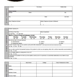 Preeminent Free Printable Job Application Form Template Generic Employment Restaurant House Yard Templates