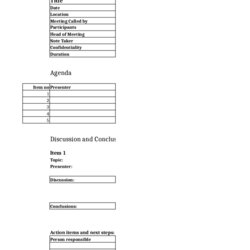 Meeting Minutes Template Printable Forms Format Edit