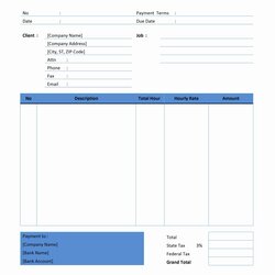 Perfect Freelance Invoice Template Word Job Hourly