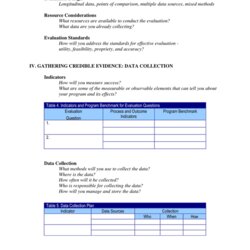 Worthy Evaluation Plan Template In Word And Formats Page Of