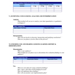 Smashing Evaluation Plan Template In Word And Formats Page Of