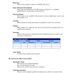 Sterling Evaluation Plan Template In Word And Formats Page Of