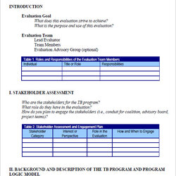 Brilliant Free Evaluation Plan Templates In Ms Word Template Business