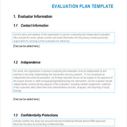Eminent Free Evaluation Plan Examples Samples In Education Business Gov