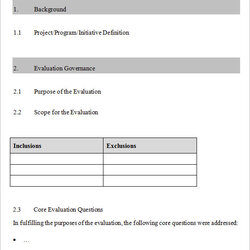 Free Evaluation Plan Templates In Ms Word Template Sample Business
