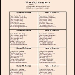 Sterling Reference List Templates Free Word Template References Resume Format Customer Printable Sample