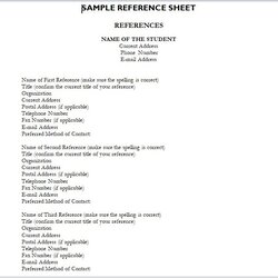 Free Reference List Templates Word Template