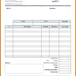 High Quality Free Printable Invoice Template Word