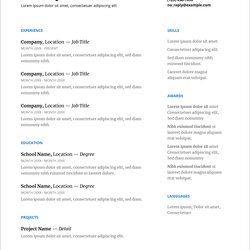Capital Free Modern Resume Templates Minimalist Simple Clean Design Microsoft Template Docs Google Word