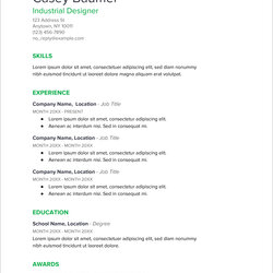 Splendid Free Modern Resume Templates Minimalist Simple Clean Design Docs Google Template Microsoft Word