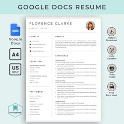 Perfect Google Docs Resume Template References Instant
