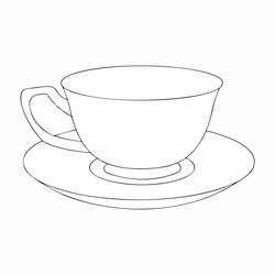 Peerless Printable Teacup Template Word Searches Tea Cup Coloring Pages