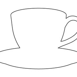 Brilliant Coffee Cup Pattern Use The Printable Outline For Crafts Creating Template Tea Stencils Templates
