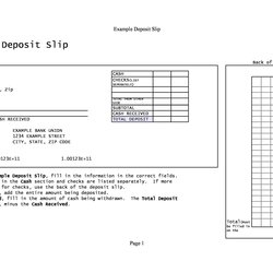 Swell Bank Deposit Slip Templates Examples Template Printable Slips Blank Ticket Samples Savings Account