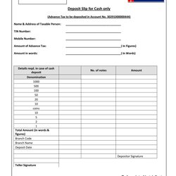 Very Good Bank Deposit Slip Templates Examples Template Fill