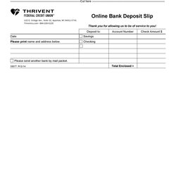Bank Deposit Slip Templates Examples Template