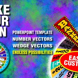 Editable Wheel Of Fortune And Wedges Template Party