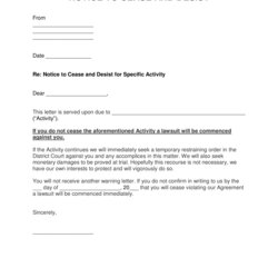 Legit Free Cease And Desist Letter Templates Word Sample Template General
