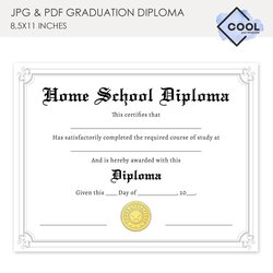 Magnificent Home School Diploma High Template Printable Certificate