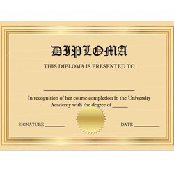 Brilliant Real Fake Diploma Templates High School College Template Printable Blank Master