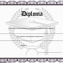 Marvelous High School Diploma Template Doc Images Templates Study Word Certificate