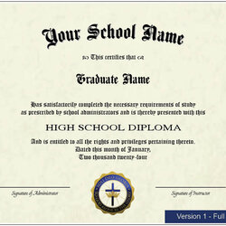 Out Of This World High School Diploma Template Review Home Co Main
