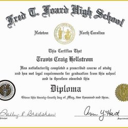 Super Free High School Diploma Templates Of Template Blank Printable