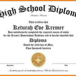 Cool High School Diploma Template Download Free Templates Printable Certificate Word Graduation Blank Proof