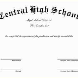 Sublime Free High School Diploma Templates Of Template With Certificate Fake Printable Sample Graduation