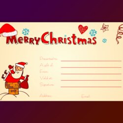 Terrific Christmas Gift Certificate Template Editable In Word Certificates Categories Pr