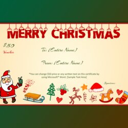 The Highest Quality Christmas Gift Certificate Template Peach Themed Frosty Rudolf Checkout Santa Pr