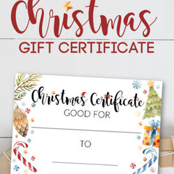 High Quality Free Printable Watercolor Christmas Gift Certificate Template Templates Certificates Holiday