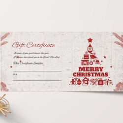 Outstanding Merry Christmas Gift Certificate Template In Adobe Certificates