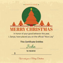 Splendid Printable Christmas Gift Certificate Template In Adobe