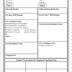 The Highest Standard Guided Reading Lesson Plan Template Example Sample Templates Format Thumbnail Area