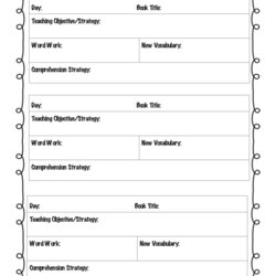 Champion Lesson Plan Template Weekly Guided Reading Grades