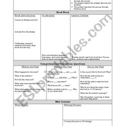 Ell Guided Reading Lesson Plan Template Worksheet By Plans Preview